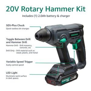 Amazon Brand-Denali by SKIL 20V Cordless Drill Driver Kit 2.0Ah Lithium Battery